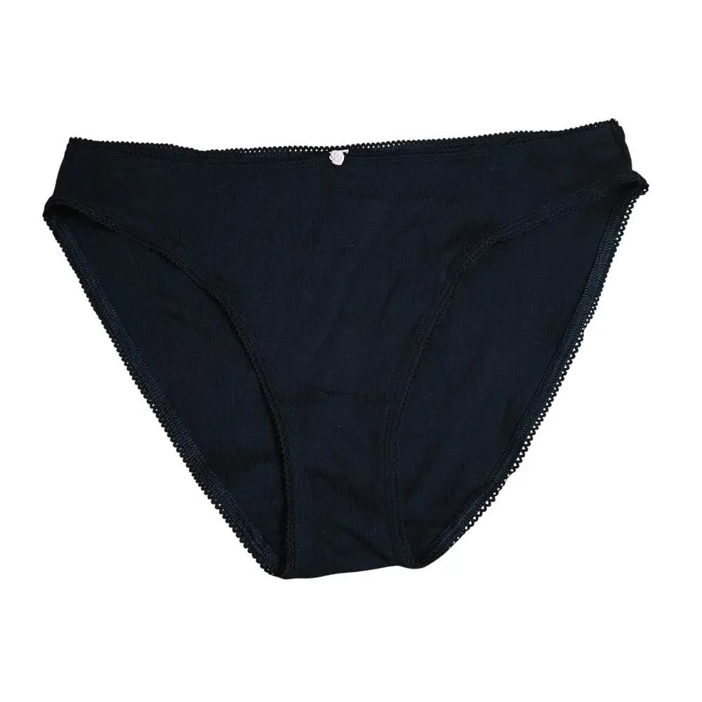 Victoria's Secret Solid Black Bikini XLarge Cotton Panty